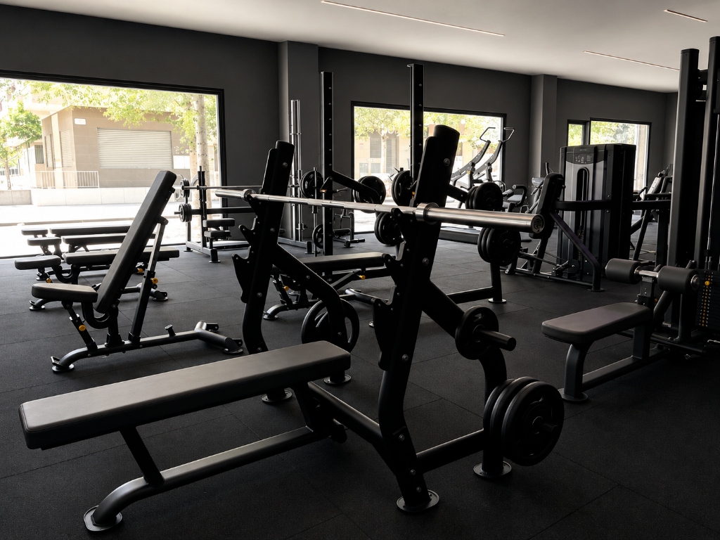 High performance heavy bench presses and squat racks